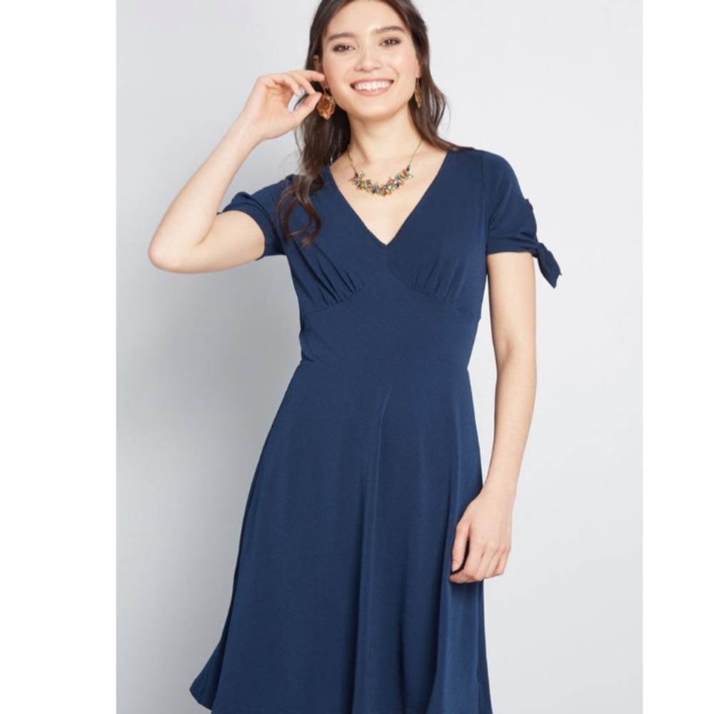 ModCloth Navy Blue Fit + Flare Dress
